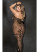 PLUS SIZE FISHNET OPEN FRONT BODY STOCKING