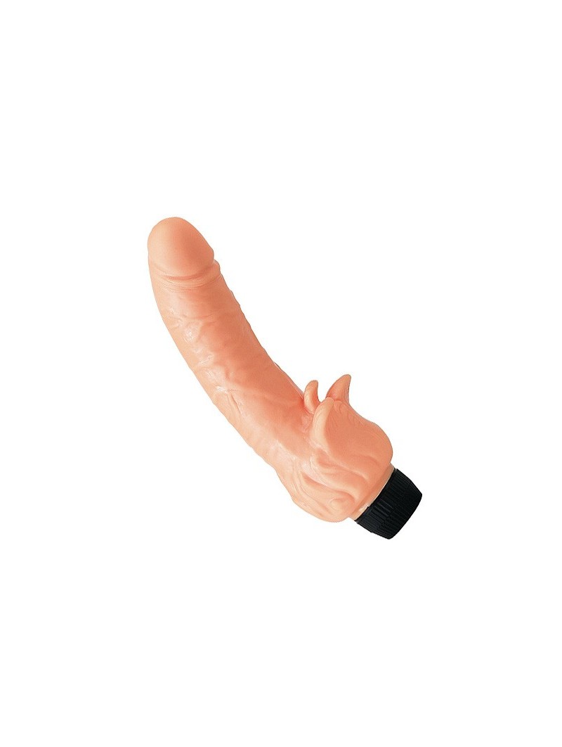 Vinyl Vibrator With Clitoral Stimulator