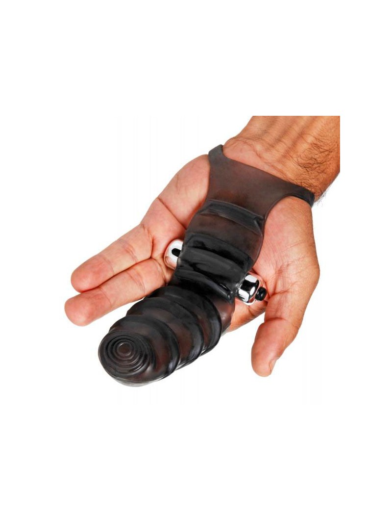 Black Vibrating Finger Glove