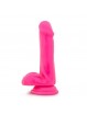 6 INCH DUAL DENSITY COCK WITH BALLS NEON PINK