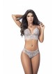 Light Grey Two Piece Scalloped lace and cutouts