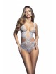 Grey Underwired lace teddy