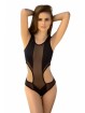 DISC Black Cut Out Swimsuit With Mesh Panelling