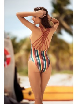 Desert Dusk Stripes One Piece Swimsuit