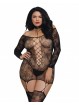 Women's Plus Size Lace Patterned Knit Garter Dress with