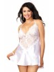 EXTRA LARGE White Satin Charmeuse Chemise