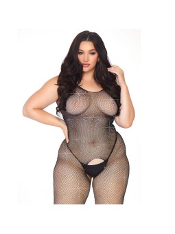 Crystallised Net Body stocking Plus Size UK 18 to 22