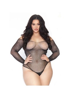 Crystallised Long Sleeve Body Plus Size UK 18 to 22