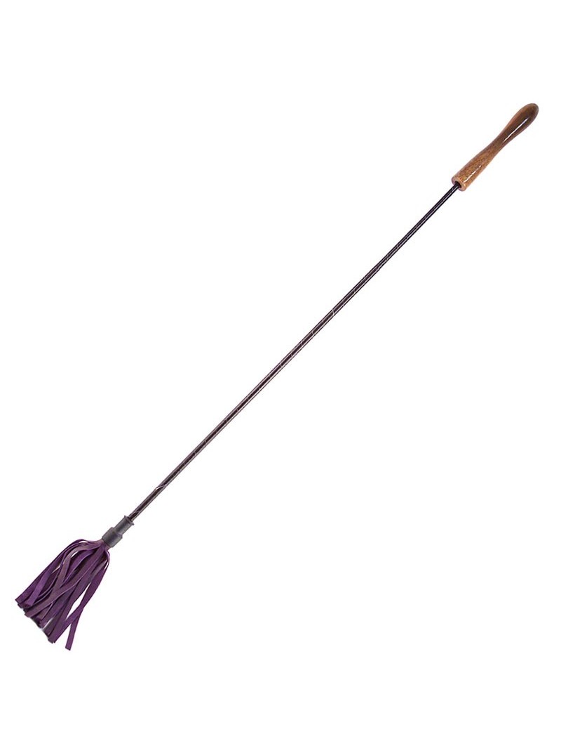 Riding Crop With Wooden Handle Purple