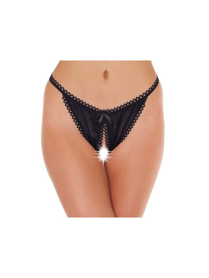 Black Crotchless Tanga