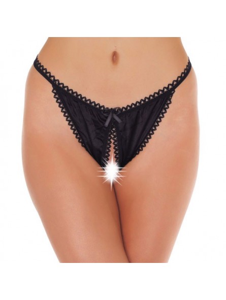 Black Crotchless Tanga