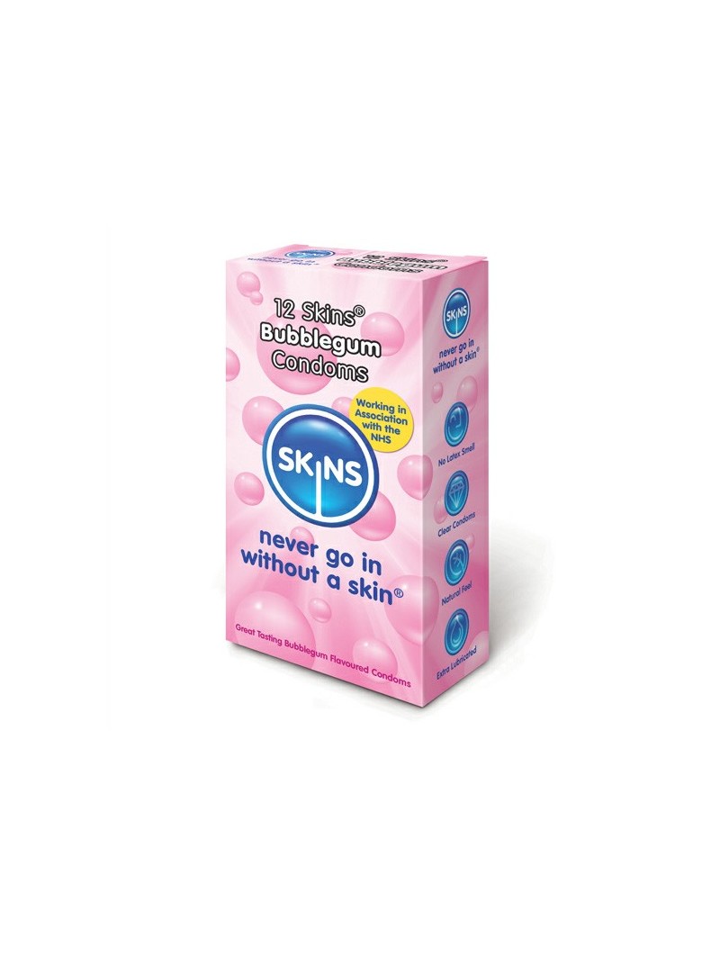 Skins Bubblegum Flavoured Condoms 12 Pack