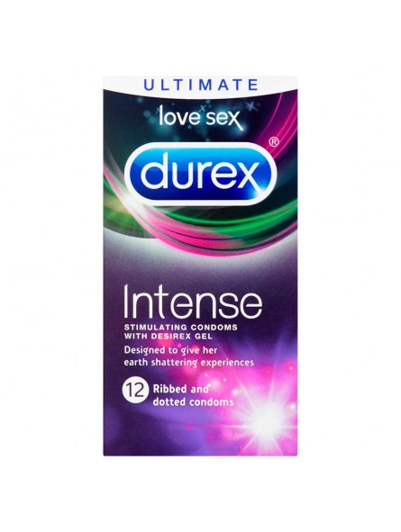Durex Intense Ribbed And Dotted Condoms 12 Pack Durex Intense Ribbed And Dotted Condoms 12 Pack