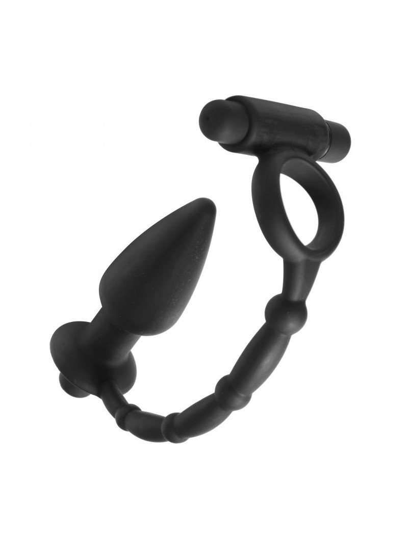 Dual Cock Ring And Anal Plug Vibrator