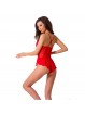Red lace body with a french brief