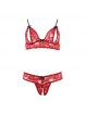 Bra Set Open Cup and Crotchless Set