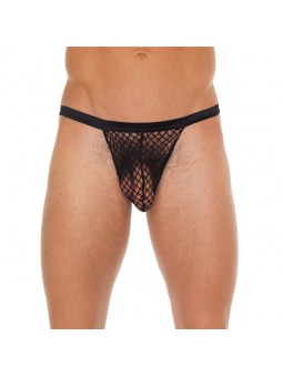 Black G-String With Black Net Pouch