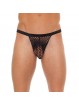 Black G-String With Black Net Pouch