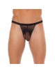 Black G-String With Black Net Pouch