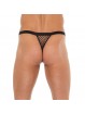 Black G-String With Black Net Pouch