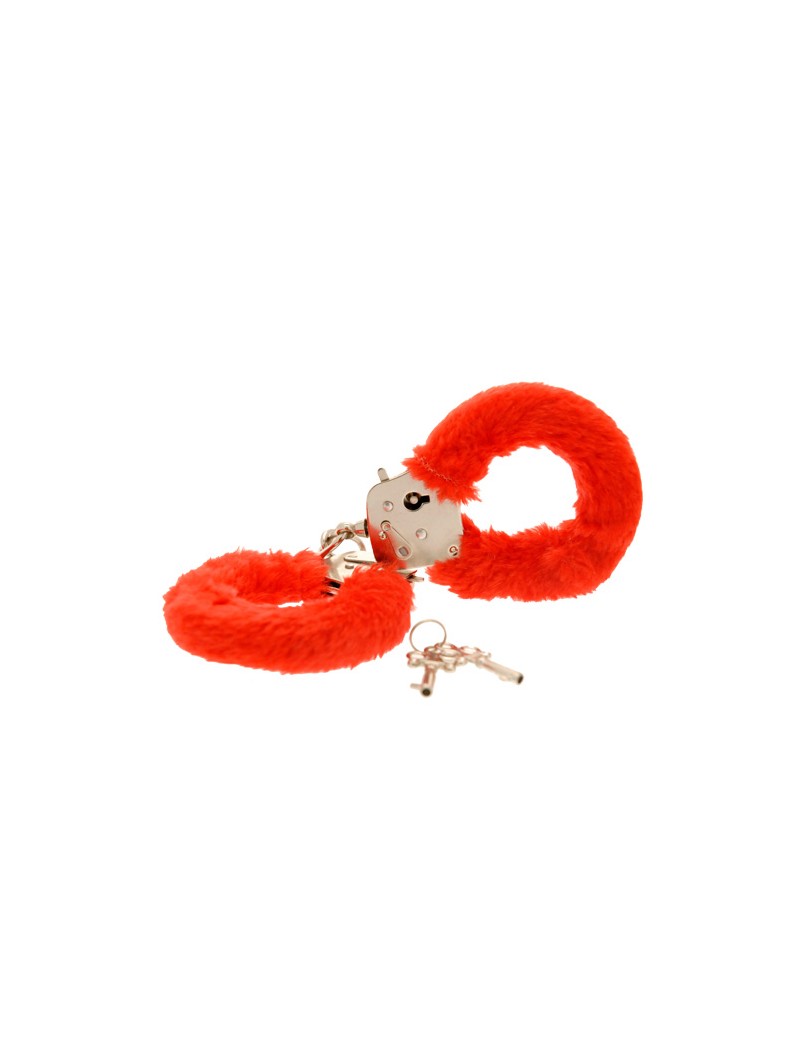 Furry Fun Hand Cuffs Red Plush