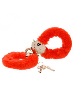 Furry Fun Hand Cuffs Red Plush