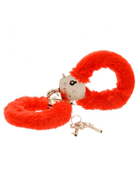 Furry Fun Hand Cuffs Red Plush