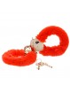 Furry Fun Hand Cuffs Red Plush