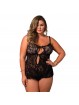 Stretch Lace KeyHole Chemise Plus Size