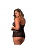 Stretch Lace KeyHole Chemise Plus Size